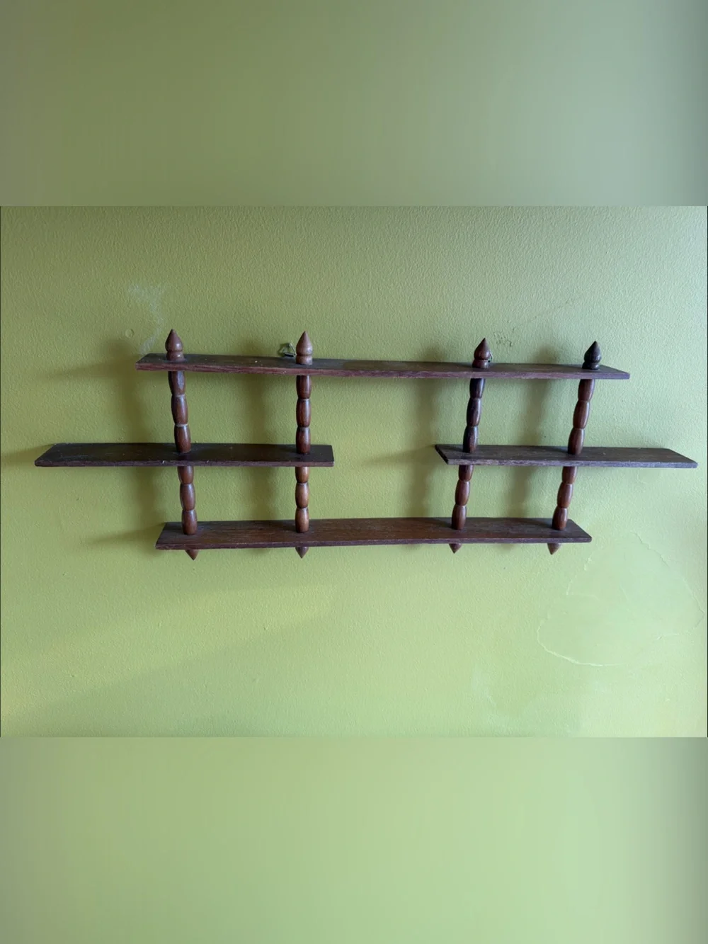 Wooden Wall Shelf Rack in Dark Brown